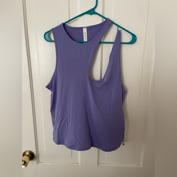LULULEMON shoulder cut-out tank in dark lavender Sz 12 - Picture 2 of 5